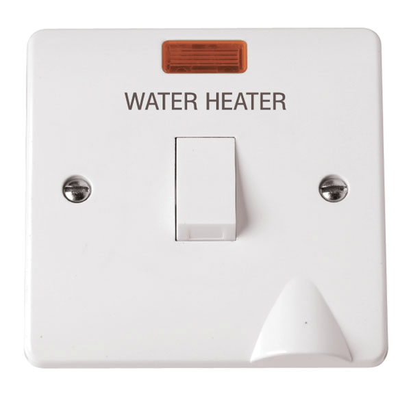 CMA046 - 20A DP ‘Water Heater’ Switch With Optional Flex Outlet & Neon