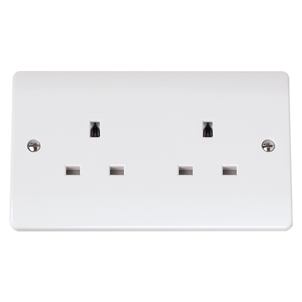 CMA1032 - 13A 2 Gang Unswitched Safety Shutter Socket Outlet