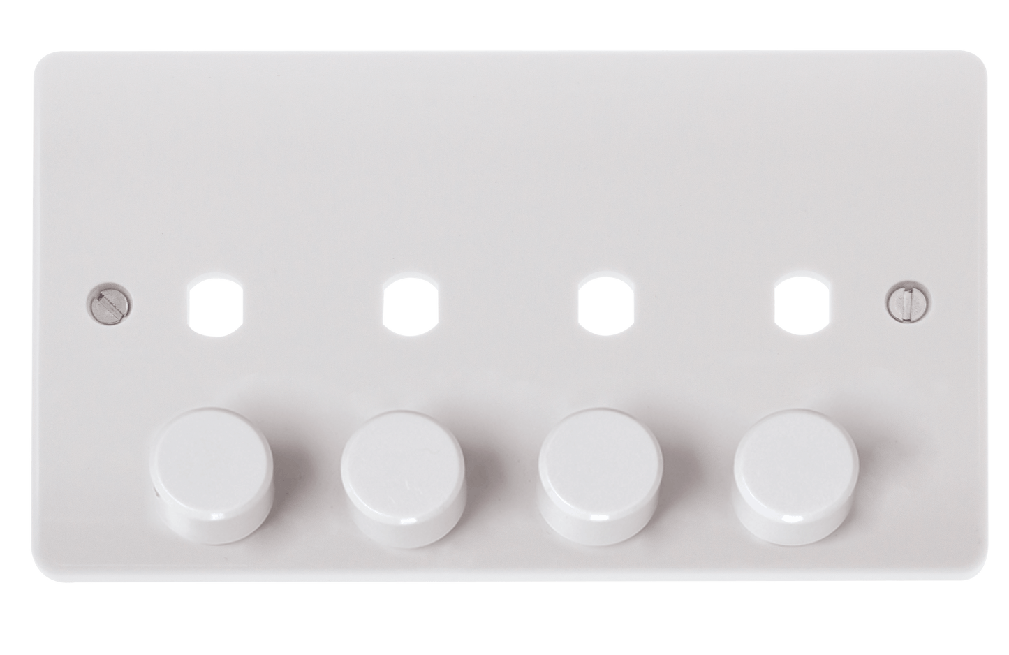 CMA148PL - 2 Gang Unfurnished Dimmer Plate & Knobs (1600W Max) - 4 Apertures
