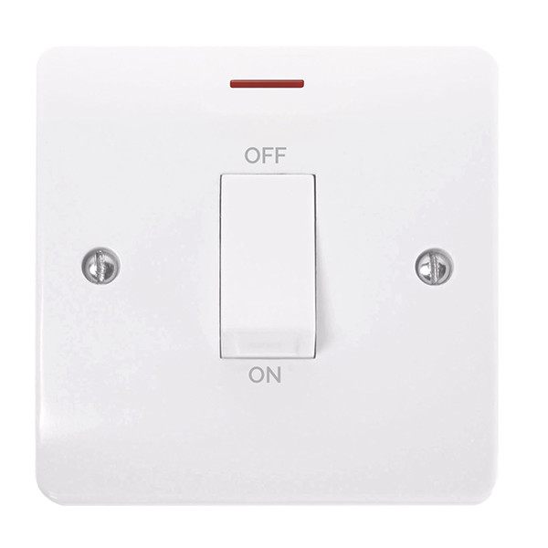 CMA2501 - 50A 1 Gang DP Plate Switch With White Rocker & LED
