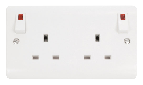CMA840 - 13A 2 Gang DP Switched Socket Outlet & Neons