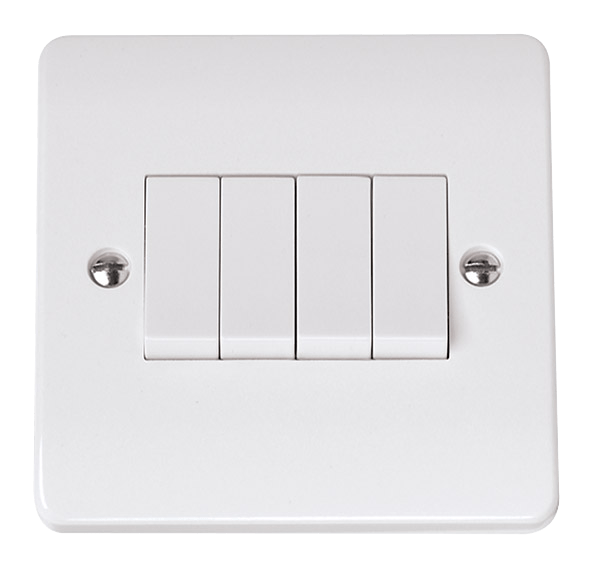 CMA9014 - 10AX 4 Gang 2 Way Single Plate Switch