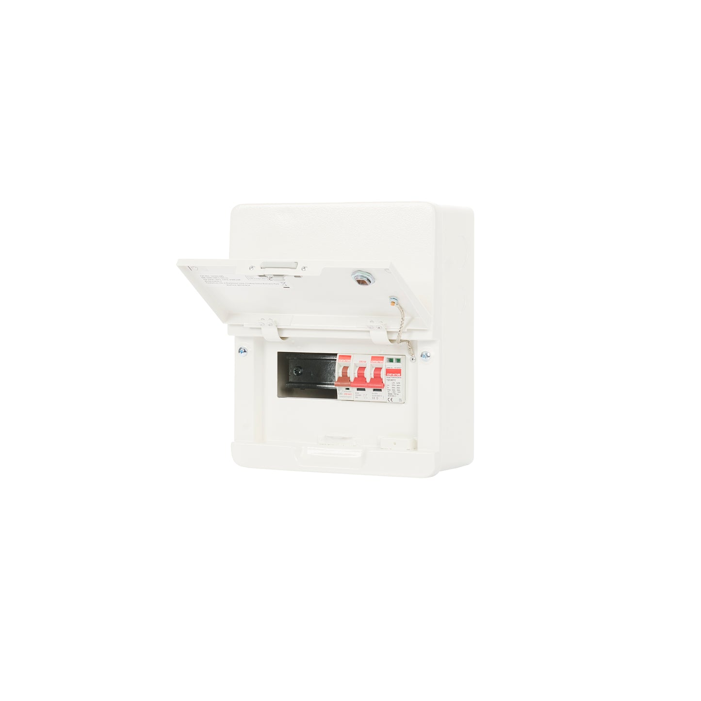 SDD041SPMS - 4Way 100A Surface Mounted Consumer Unit ISO Incomer + SPD