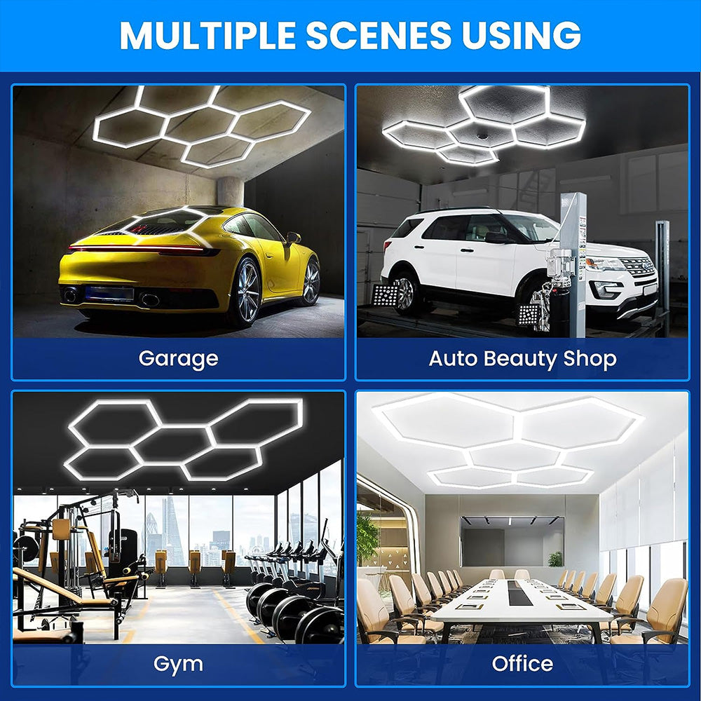 T303CCT - 160W Car Showroom Lights with 5 Hexagon design CCT switchable through on off switch