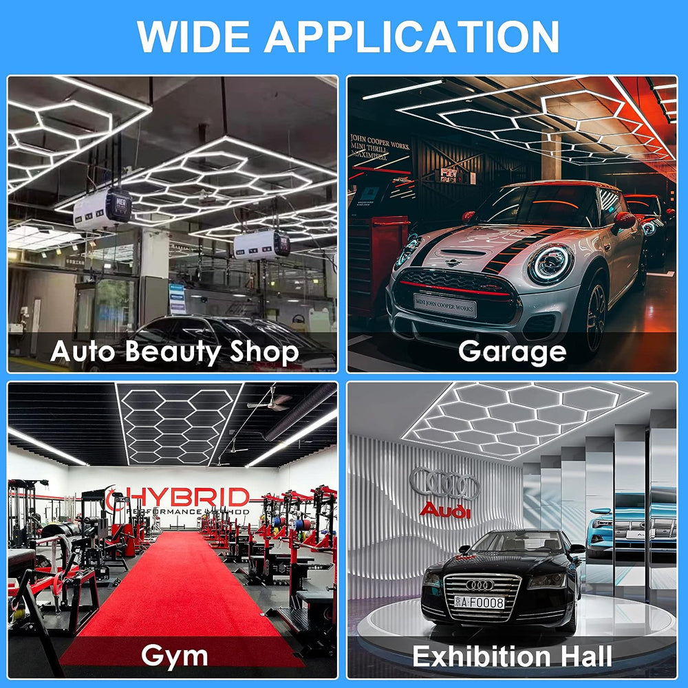 T304 - 600W LED Hexagon Showroom Light LED Panel Lighting Kit 69 Tubes 6500K