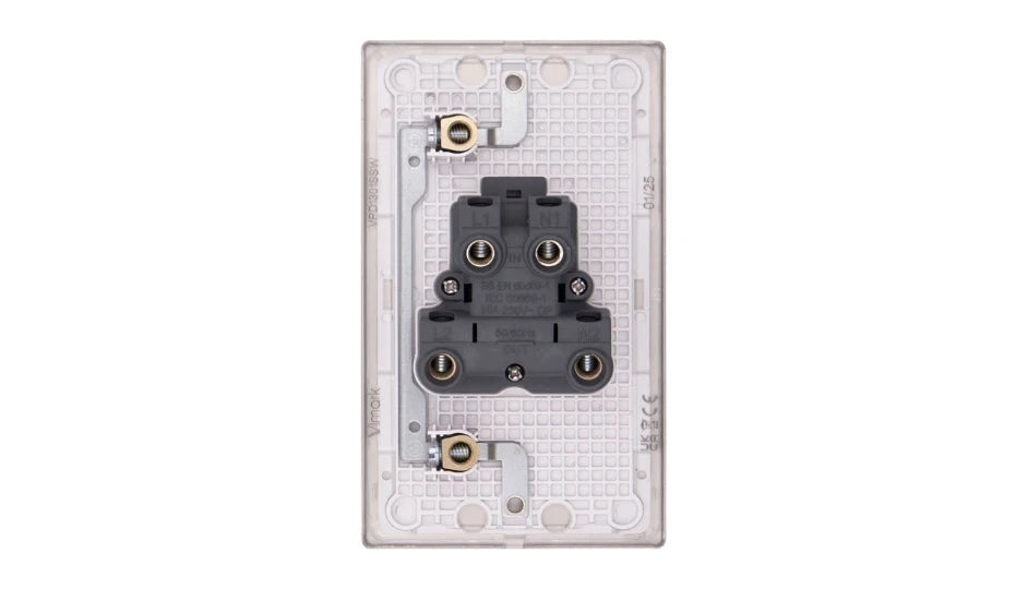 VPD1301SSW - Pro Décor 50A DP Switch Tall Stainless Steel White Insert