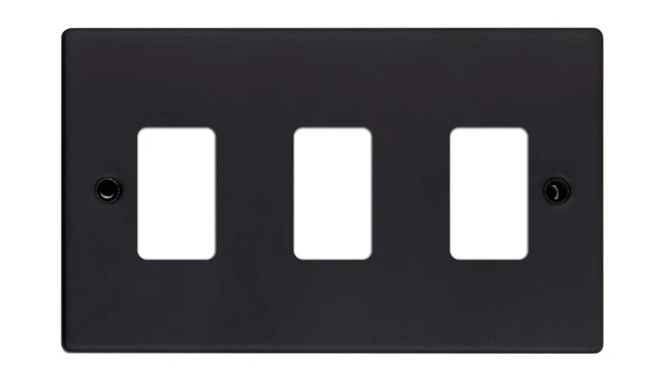 VPD2703MB - Pro Décor 3 Gang Grid Plate Matt Black