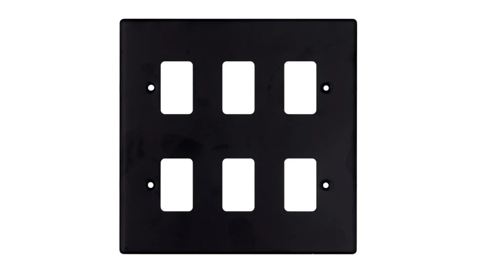 VPD2706MB - Pro Décor 6 Gang Grid Plate Matt Black