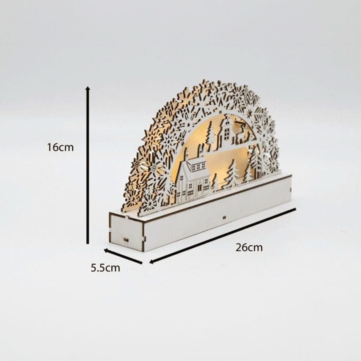 Light Up Wooden Village Christmas Candle Bridge Scene