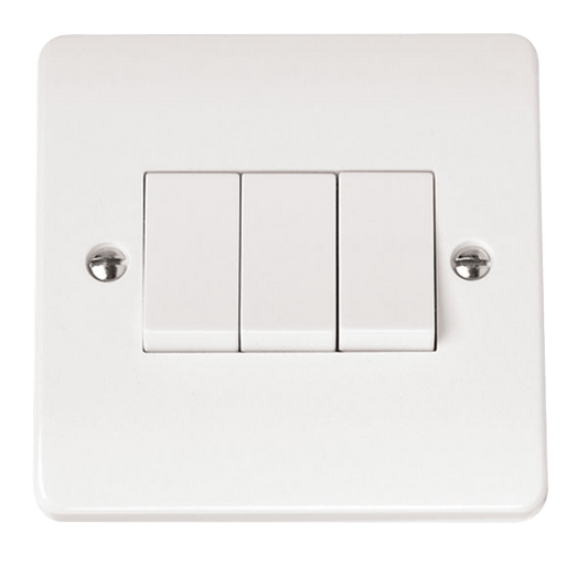 CMA013 - 10AX 3 Gang 2 Way Plate Switch