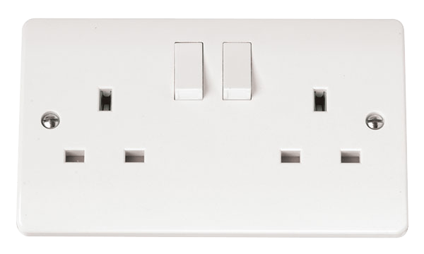 CMA037 - 13A 2 Gang DP Switched Clean Earth Socket Outlet