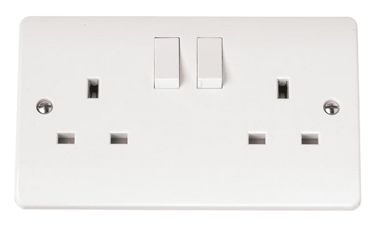 CMA037 - 13A 2 Gang DP Switched Clean Earth Socket Outlet