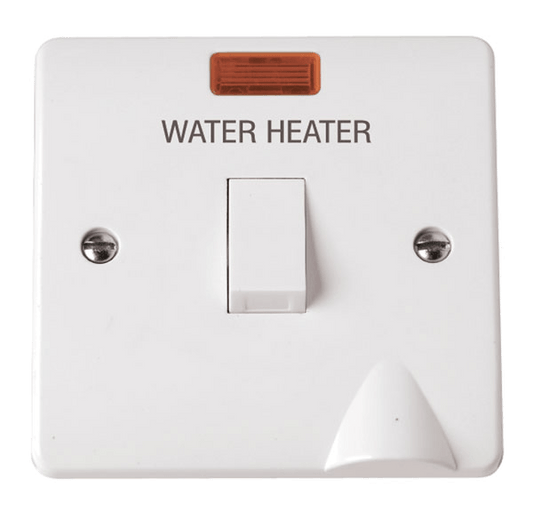 CMA046 - 20A DP ‘Water Heater’ Switch With Optional Flex Outlet & Neon