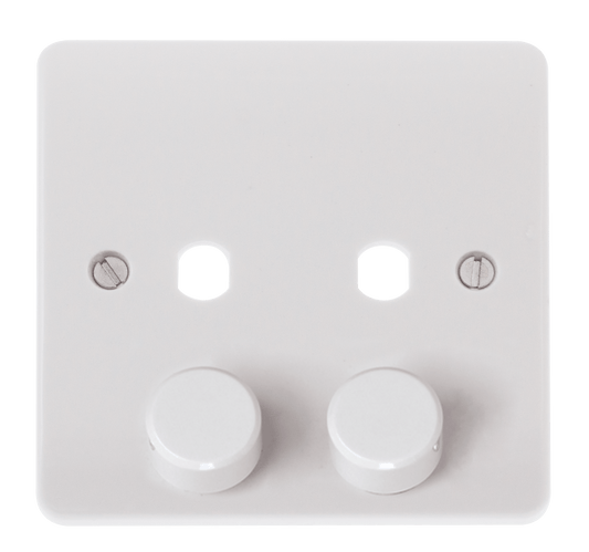 CMA146PL - 1 Gang Unfurnished Dimmer Plate & Knobs (800W Max) - 2 Apertures