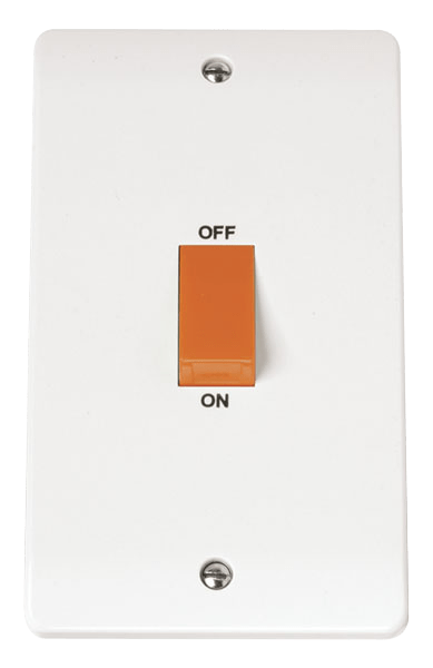 CMA202 - 45A 2 Gang (Vertical) DP Plate Switch