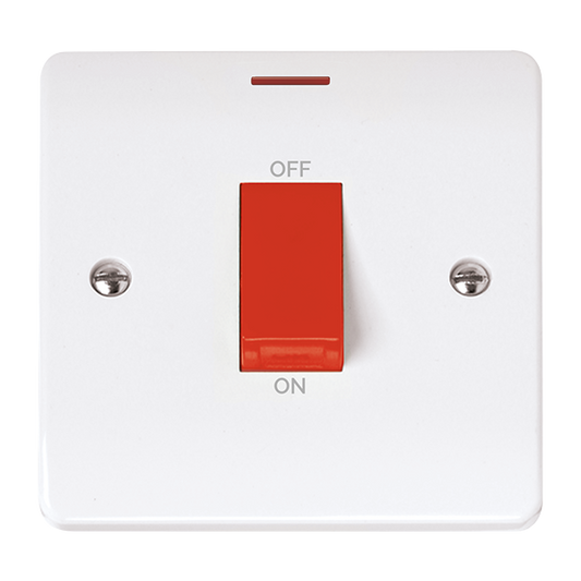 CMA2201 - 50A 1 Gang DP Plate Switch With LED