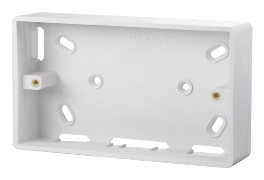 CMA235 - 2 Gang 29mm Deep PVC Pattress Box - Trunking