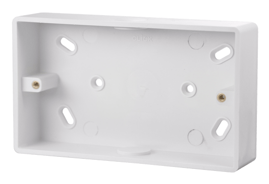 CMA245 - 2 Gang 29mm Deep PVC Pattress Box - Conduit