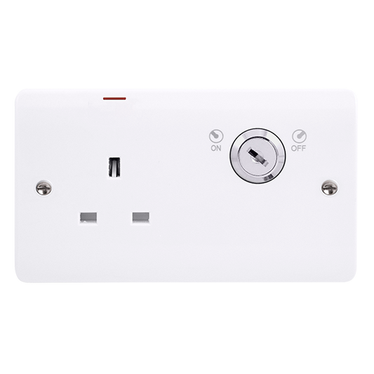 CMA2675 - 13A 1 Gang DP Key Lockable Switched Socket With LED