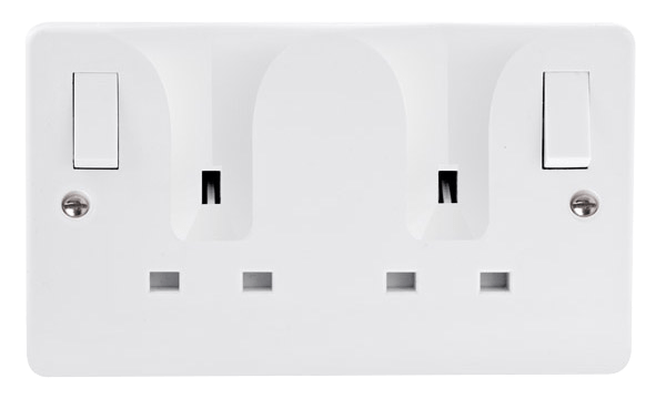 CMA736 - 13A 2 Gang OB DP Switched Locating Plug Socket