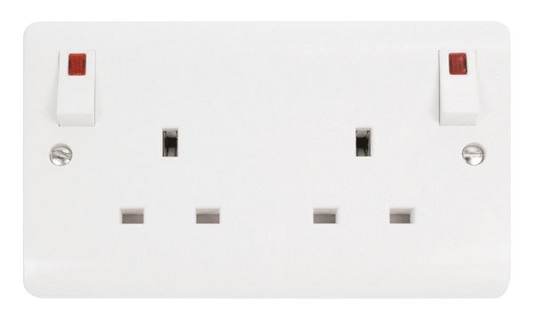 CMA840 - 13A 2 Gang DP Switched Socket Outlet & Neons