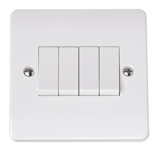 CMA9014 - 10AX 4 Gang 2 Way Single Plate Switch