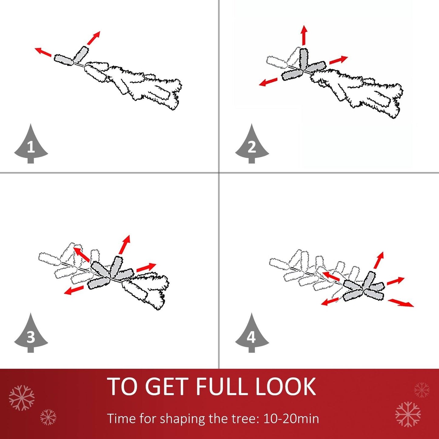 5FT Prelit Artificial Christmas Tree with Fiber Optic LED Light