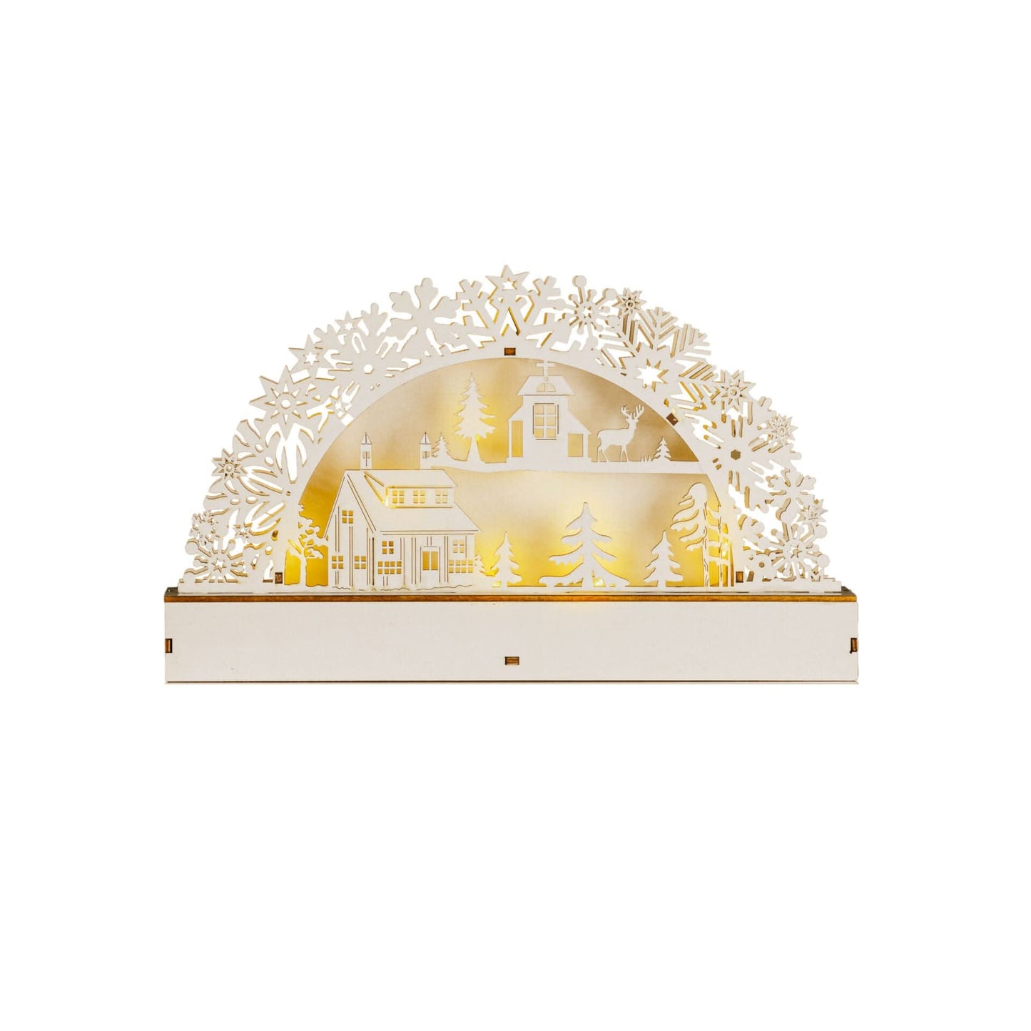 Light Up Wooden Village Christmas Candle Bridge Scene