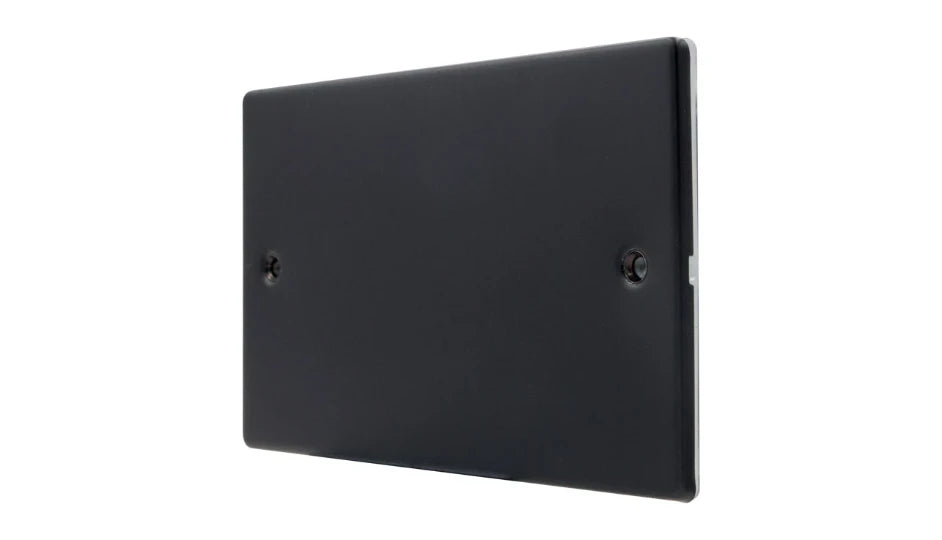 VPD1201MB - Pro Décor 2 Gang Blank Plate Matt Black