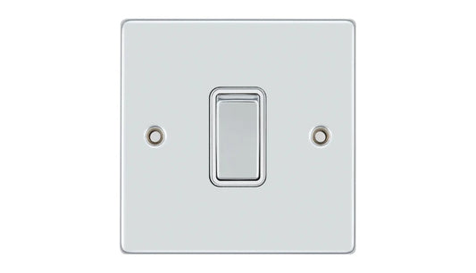 VPD1203CHW - Pro Décor 1 Gang 2 Way 10AX Plate Switch Chrome White Insert