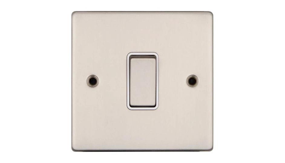 VPD1203SSW - Pro Décor 1 Gang 2 Way 10AX Plate Switch Stainless Steel White Insert