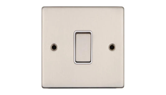 VPD1203SSW - Pro Décor 1 Gang 2 Way 10AX Plate Switch Stainless Steel White Insert