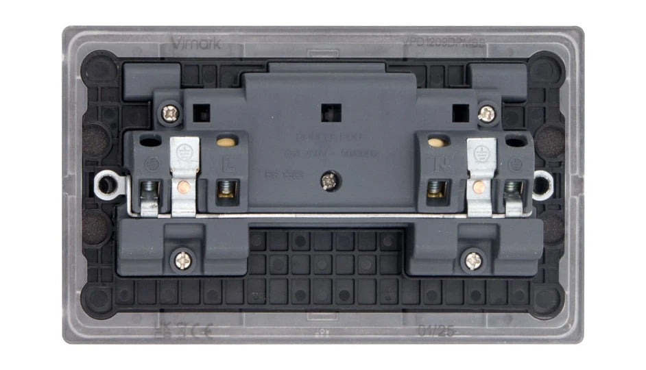 VPD1209DPMBB - Pro Décor 2 Gang 13A Switched Socket DP Matt Black