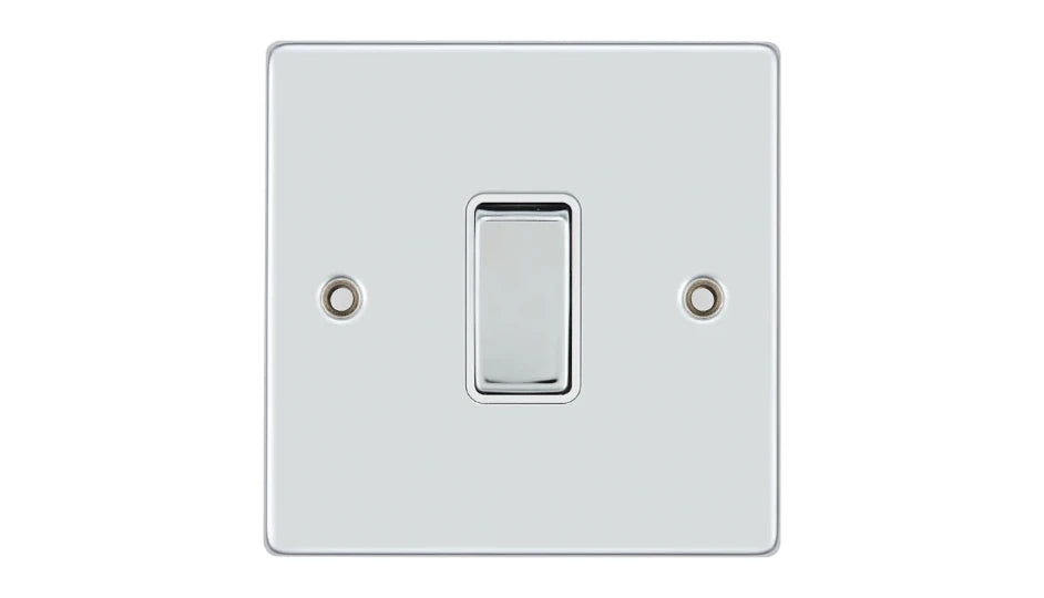 VPD1246CHW - Pro Décor 1 Gang Intermediate 10AX Plate Switch Chrome White