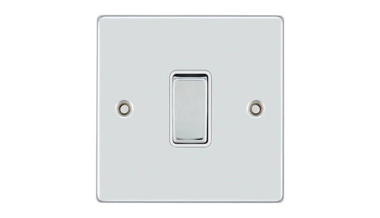 VPD1246CHW - Pro Décor 1 Gang Intermediate 10AX Plate Switch Chrome White