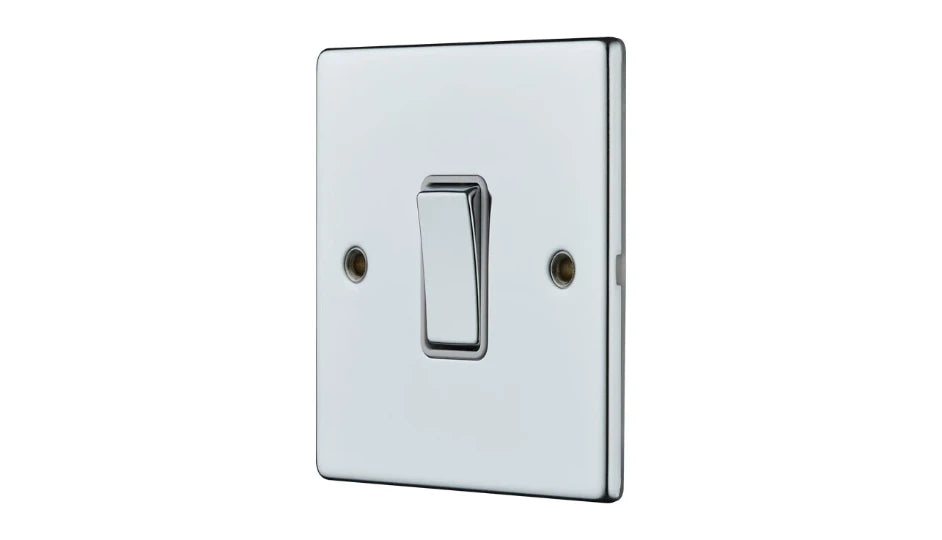 VPD1246CHW - Pro Décor 1 Gang Intermediate 10AX Plate Switch Chrome White