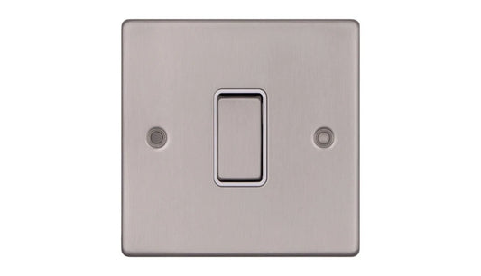 VPD1246SSW - Pro Décor 1 Gang Intermediate 10AX Plate Switch Stainless Steel White Insert