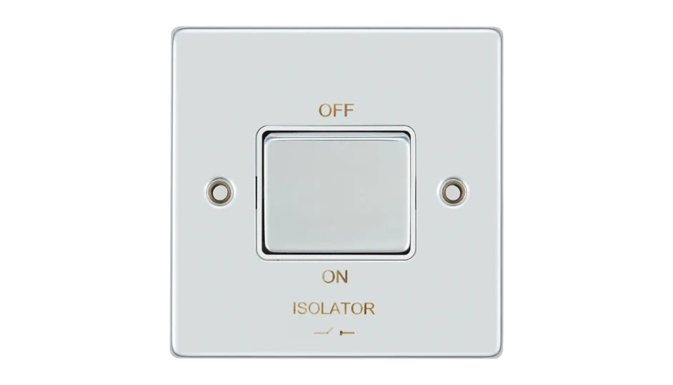 VPD1247CHW - Pro Décor 3 Pole Fan Isolator 10A Chrome White Insert