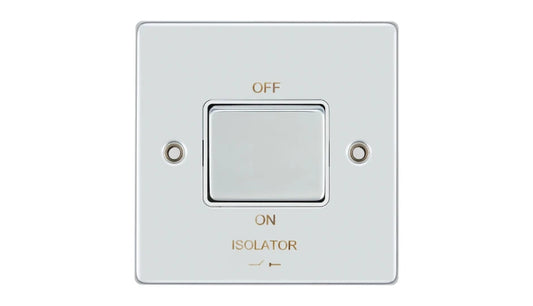 VPD1247CHW - Pro Décor 3 Pole Fan Isolator 10A Chrome White Insert