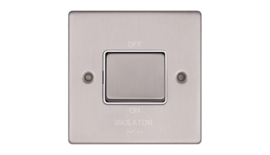 VPD1246SSW - Pro Décor 3 Pole Fan Isolator 10A Stainless Steel White Insert