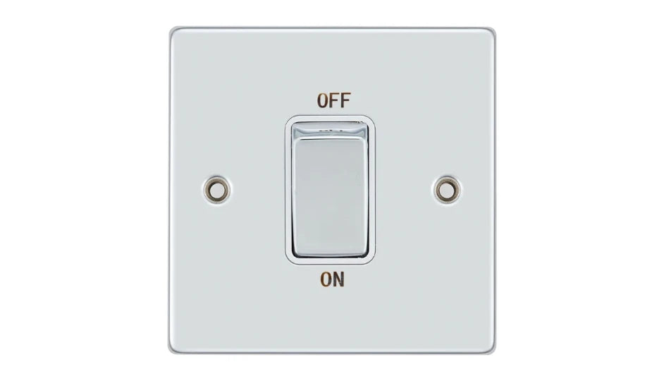 VPD1300CHW - Pro Décor 50A DP Switch Chrome White Insert