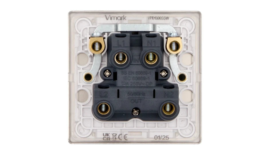 VPD1300SSW - Pro Décor 50A DP Switch Stainless Steel White Insert