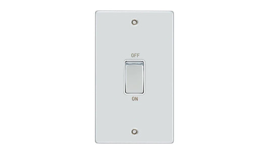 VPD1301CHW - Pro Décor 50A DP Switch Tall Chrome White Insert