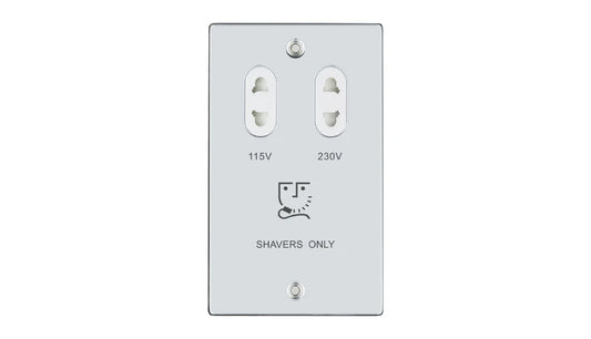 VPD1305CHW - Pro Décor Dual Voltage Shaver Socket Chrome White Insert