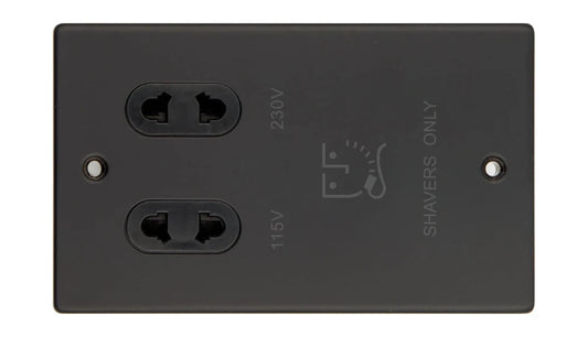 VPD1305MBB - Pro Décor Dual Voltage Shaver Socket Matt Black