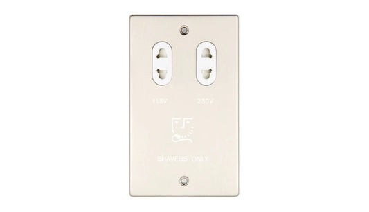 VPD1305SSW - Pro Décor Dual Voltage Shaver Socket Stainless Steel White Insert