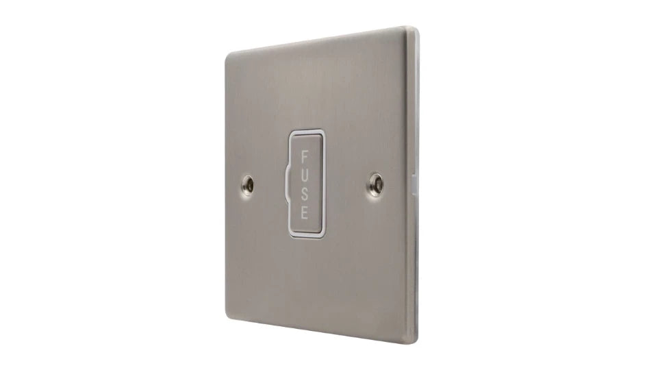 VPD1360SSW - Pro Décor 13A Unswitched Spur Stainless Steel White Insert