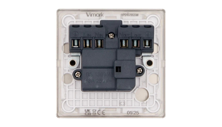 VPD1370SSW - Pro Décor 13A Switched Spur Stainless Steel White Insert