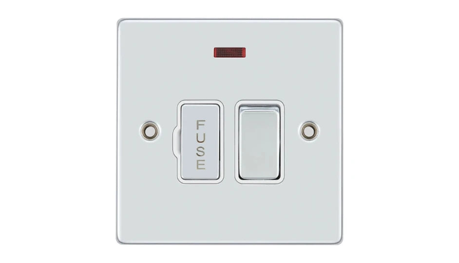 VPD1371CHW - Pro Décor 13A Switched Spur with Neon Chrome White Insert