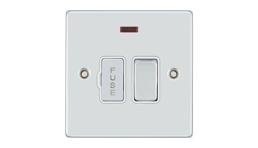 VPD1371CHW - Pro Décor 13A Switched Spur with Neon Chrome White Insert
